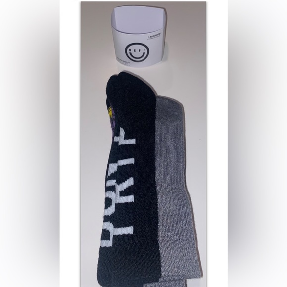 Neff Crew Socks 3 Pair Men 6-12 Multicolor w Don’t Trip & Logo Skate BMX Ride - Picture 9 of 12